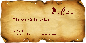 Mirku Csinszka névjegykártya